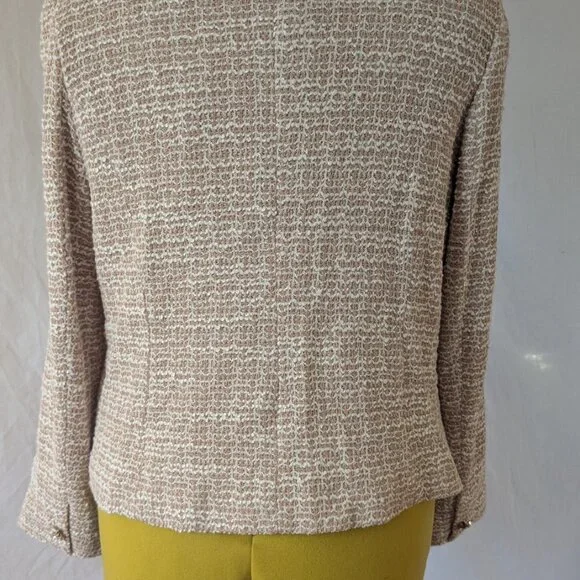 NWT Adrianna Papell Blush Pink Bouclé Wedding Guest Blazer | Size L - Picture 7 of 7